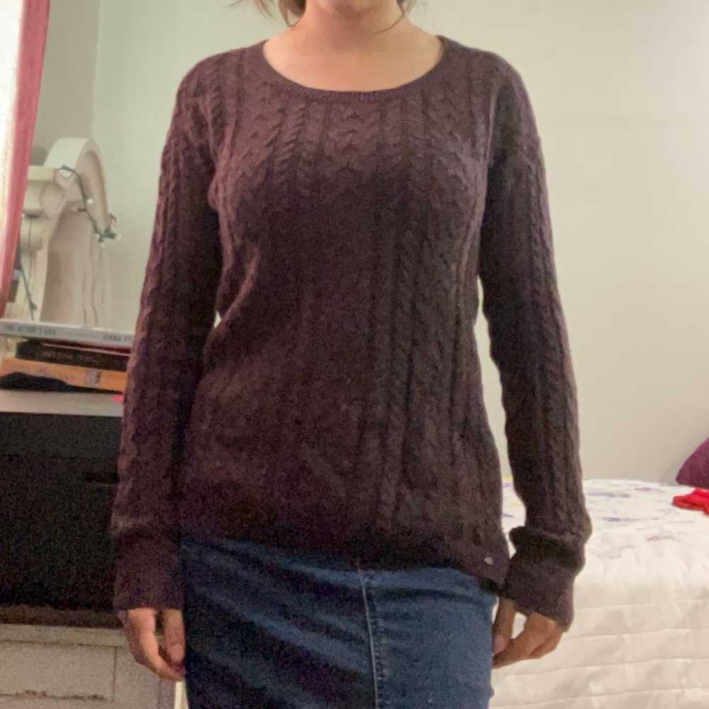 Violet Purple Cable Knit Sweater - Picture 2 of 3